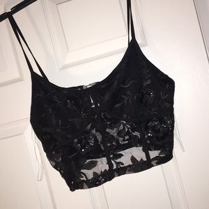 NWT Black bralette/crop top